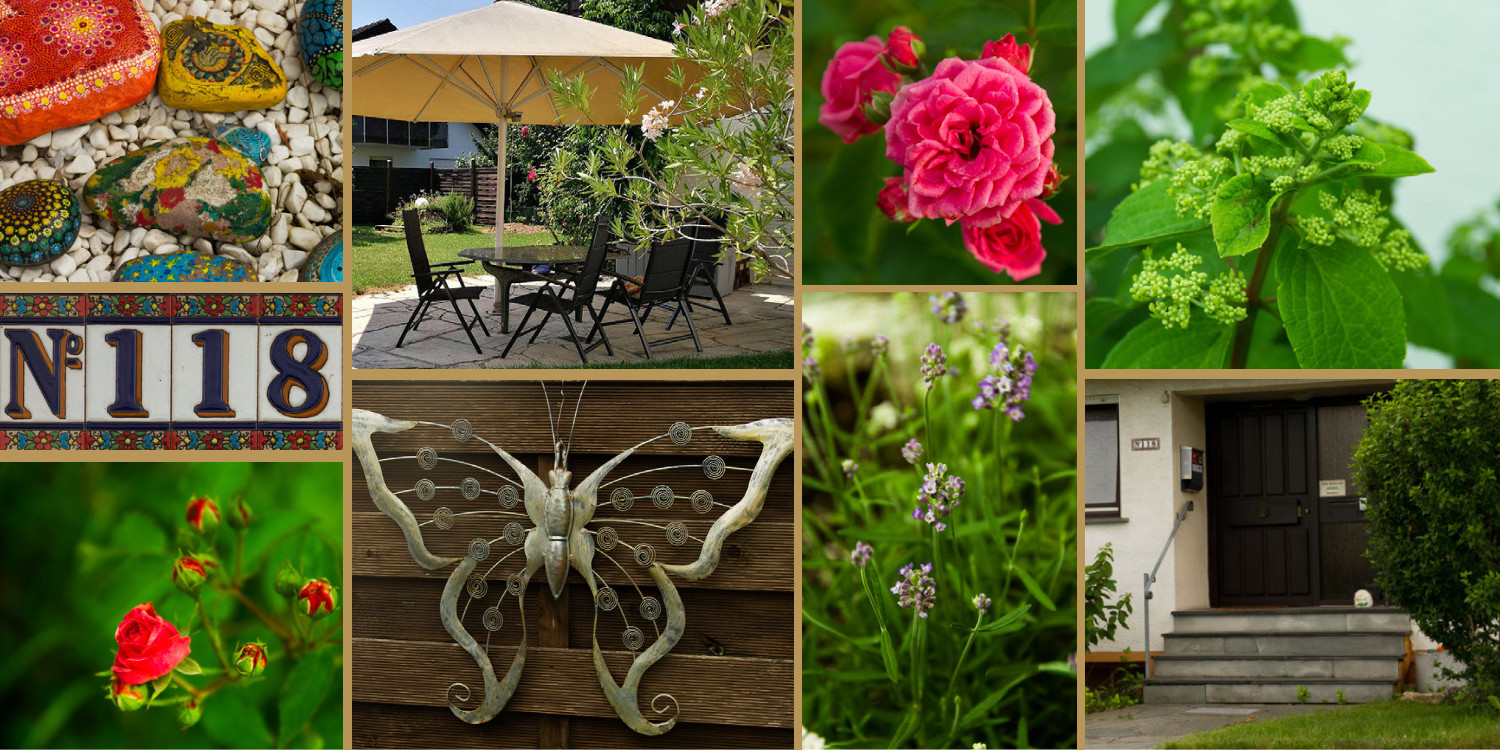 Terrasse und Garten Ferienwohnung Apartment Muggensturm